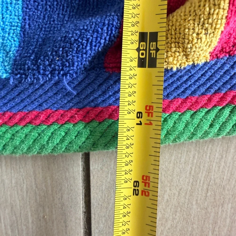 Cecil Saydah Company Vintage Striped Beach Towel 100% Cotton Multi-Color 31x61